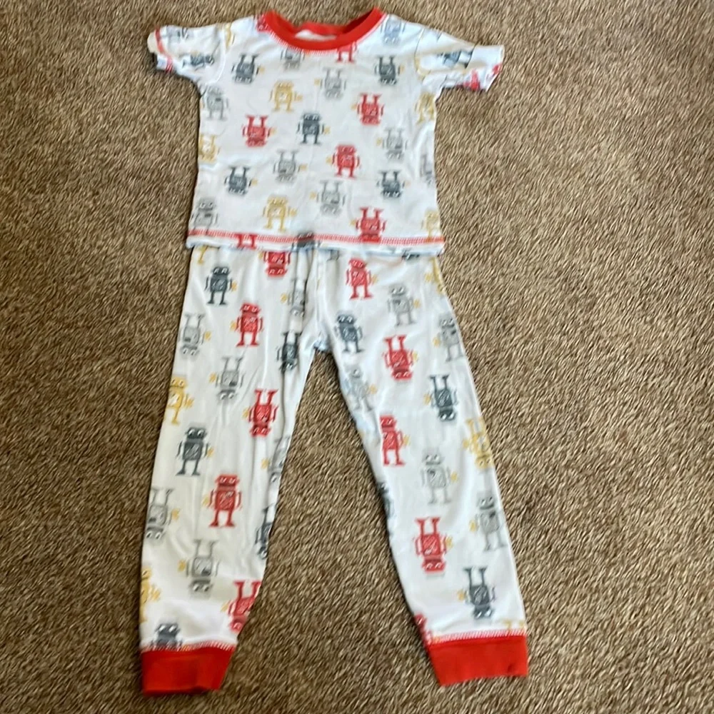 Just want you short sleeve long pants, robot PJs 4T